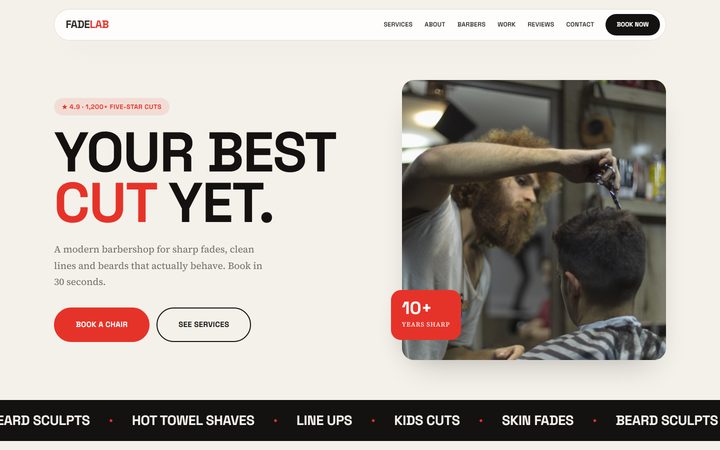 The Fade Lab front-end