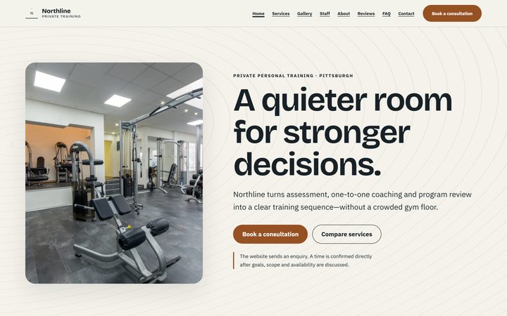 The Private Personal Training Pittsburgh front-end