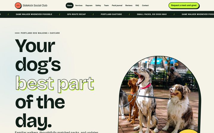 The Sidekick Social Club front-end