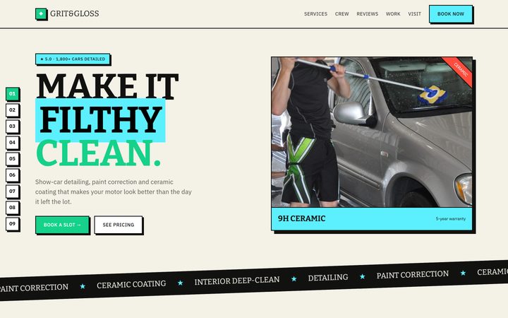 The Grit & Gloss front-end