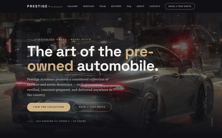 The Prestige Autohaus front-end
