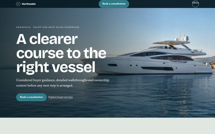 The Northwake Yacht Gallery front-end
