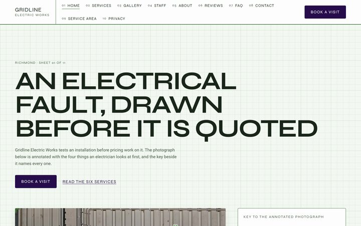 The Gridline Electric Works front-end