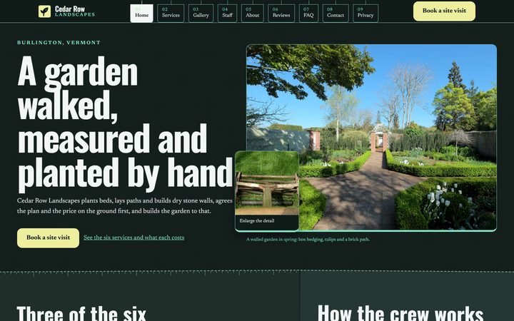 The Cedar Row Landscapes front-end