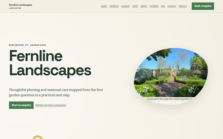The Fernline Landscapes front-end