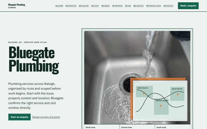 The Bluegate Plumbing front-end