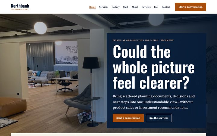 The Financial Organization Education Richmond front-end