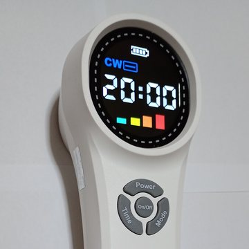 Handheld laser device with a lit timer display