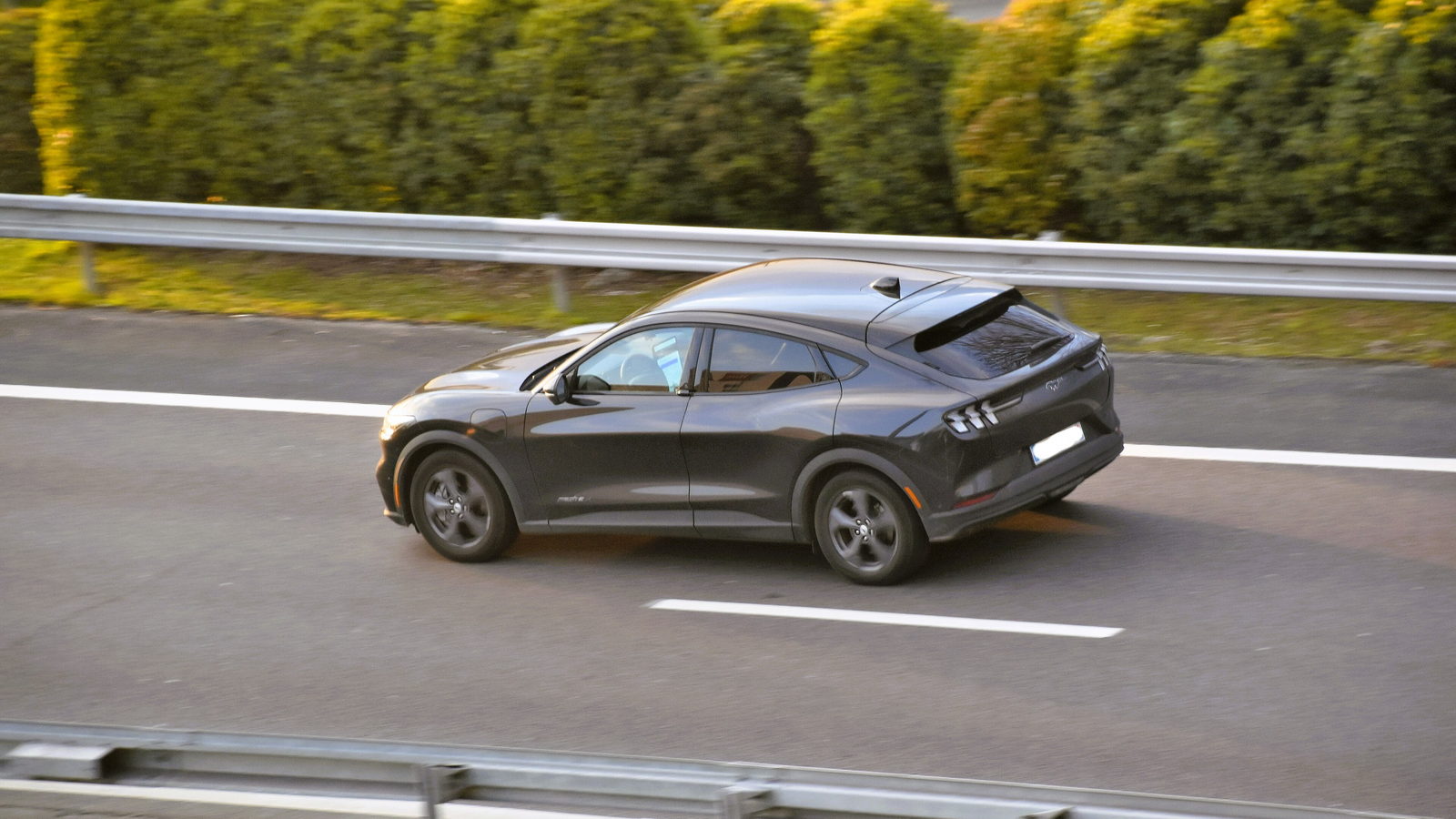 An electric car on an open road