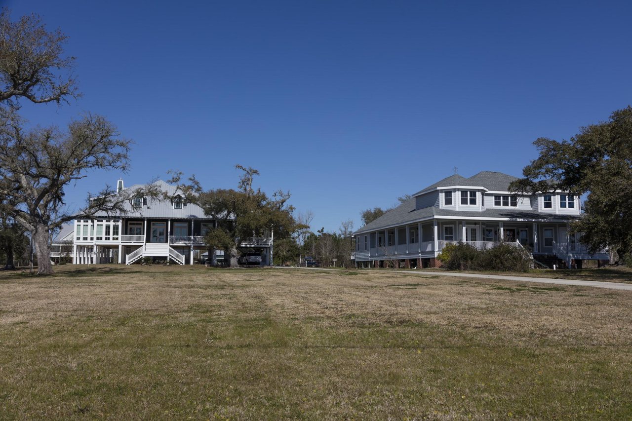 Beachfront homes along the shore