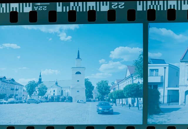 Colour frames on a developed 35mm strip